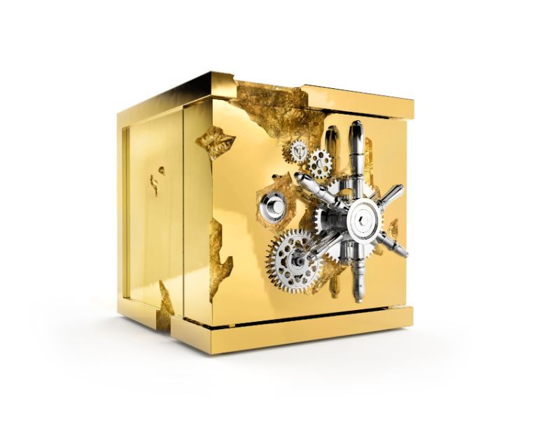 luxury villa home locking anti-theft stainless steel safe gold